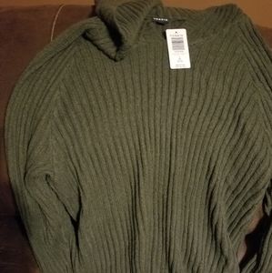 Torrid (NWT) Olive Green Rib Tunic Hoodie